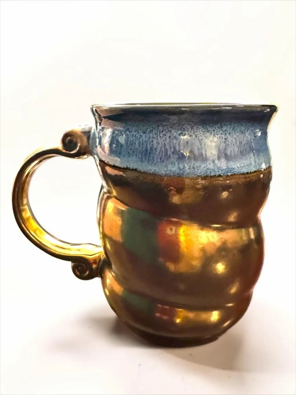 La Rochelle Stoneware Mug Handmade Metallic Bronze